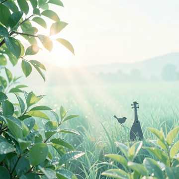 朝露映春光