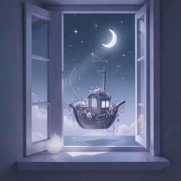 星月小船摇