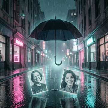 雨滴敲打旧相片