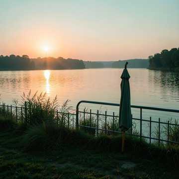 河堤夕阳
