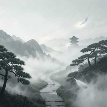 《坐看云起》