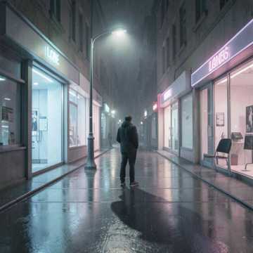 路灯拉住影子