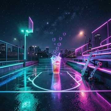 汽水气泡上升夜