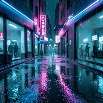 霓虹雨街