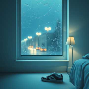 雨敲了一夜的玻璃碎片