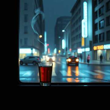烟灰落向空杯
