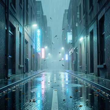 霓虹碎在柏油路