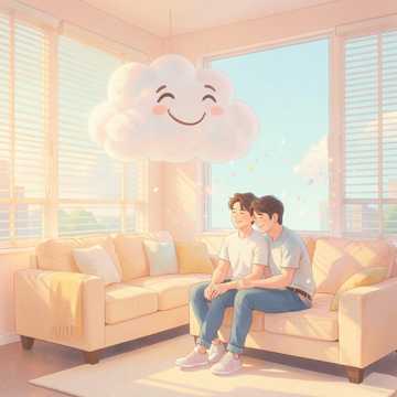 云朵偷听了情话