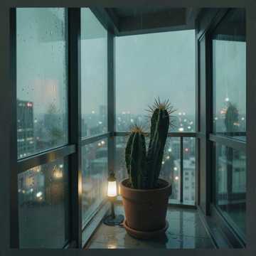雨滴困在窗格里