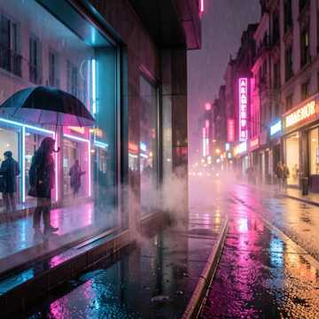 霓虹下雨天