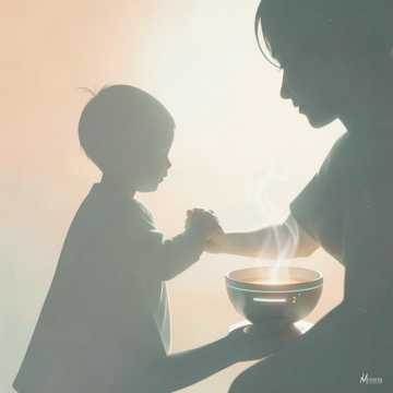 暖粥时皱纹是花开