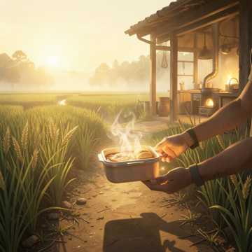 送饭过田埂