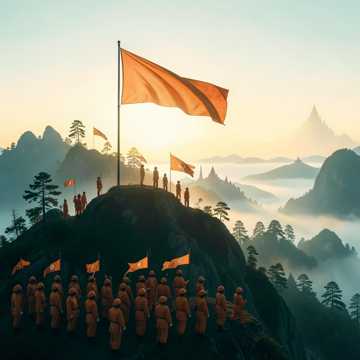 橙色战旗指向远方-版本2