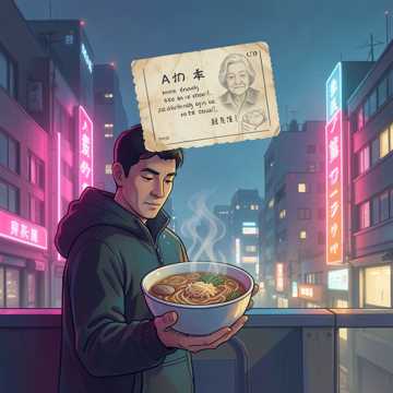 霓虹泡面旧车票