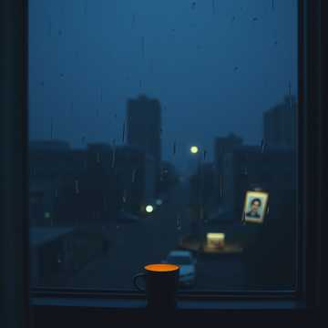 雨落在空杯沿