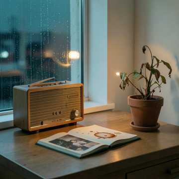 收音机里下着雨