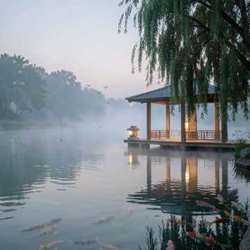 湖畔静坐