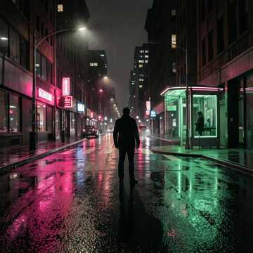 霓虹路口影
