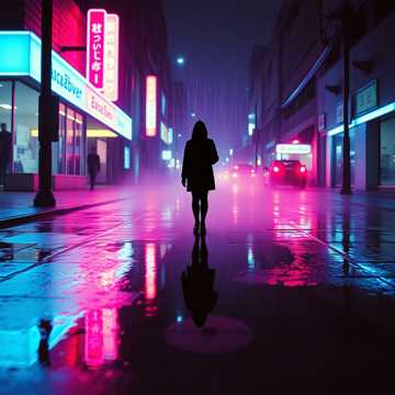 霓虹雨街