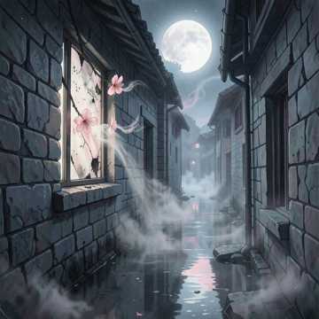 半阙月光穿旧墙