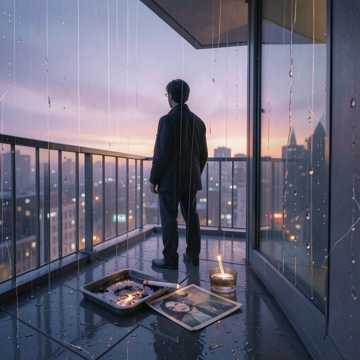 烟灰缸里半盏雨
