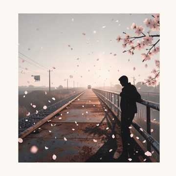 樱花落满空车站