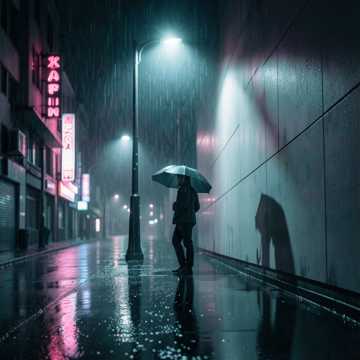 雨把路灯哭暗