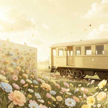 碎花墙影慢列车