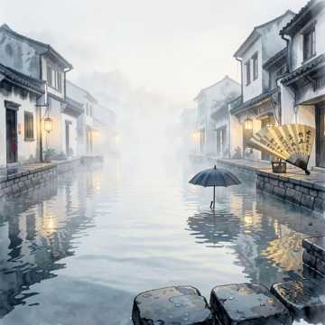 烟雨江南 水墨散