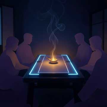 麻将桌上的烟灰缸