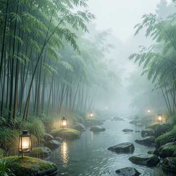 山林雨后