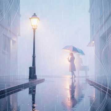 雨中拥抱
