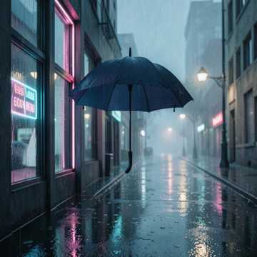 雨帘浸花影
