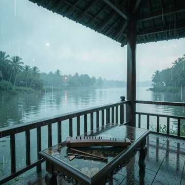 秋窗梦雨锁寒枝