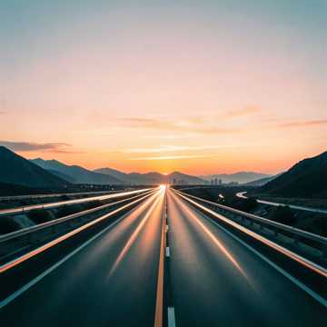 沿公路找晚霞