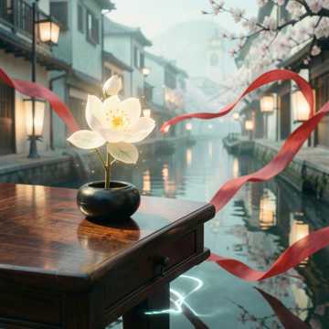一砚春水照花影