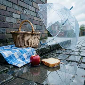 雨把野餐带走