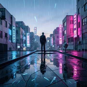 霓虹碎雨