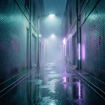 空巷雨夜
