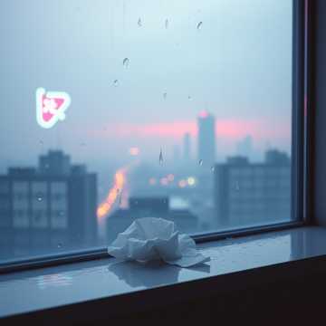 湿掉的半张面纸
