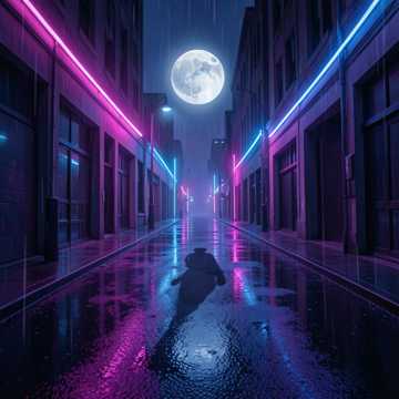 霓虹流浪与月光