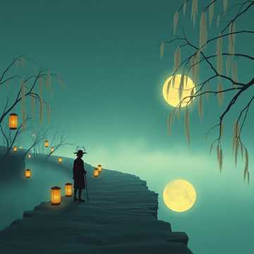 晚风抚过旧河堤