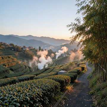 茶园晚照