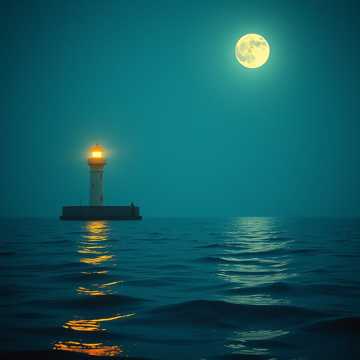 深夜的海