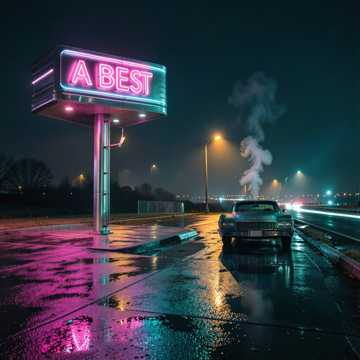 Neon Stoplight Diner