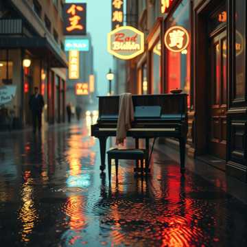 玻璃钢琴的雨