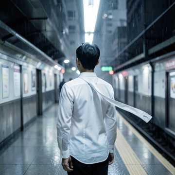 白衬衫的褶皱