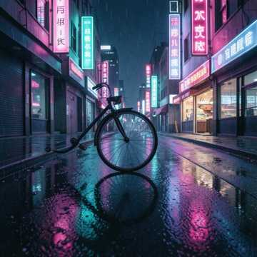 霓虹忽明忽暗
