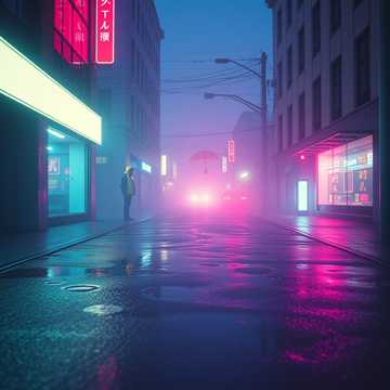 霓虹灯下的雨
