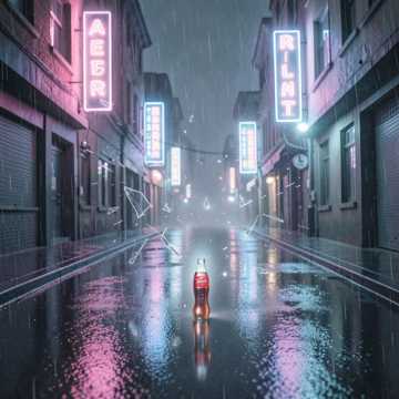 霓虹碎在路口